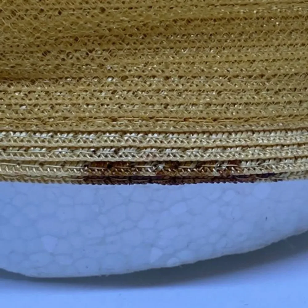 Vintage Yellow Hat with Silver V Shaped Accent - Picture 12 of 13